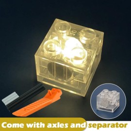 Lights Bricks, 10PCS 2x2 Classic Light Up Bricks Accessories Kits, Transparent LED Accessories Pack, Parts Pieces Building Blocks Set Toys