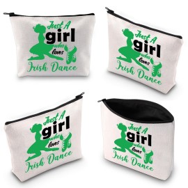 XYANFA Irish Dance Makeup Bag - Green - Animal Print - Waterproof - Perfect for Travel - Women\'s Cosmetic Bag