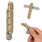 SRTODTG Metal Fidget Toys - EDC Fidget Slider Fidget Toy Adult Stress Relief Metal Push Pull Rotation ADHD Recreational Fidget Toys, Birthday Desk Toy Creative Gifts for Father Husband Boyfriend