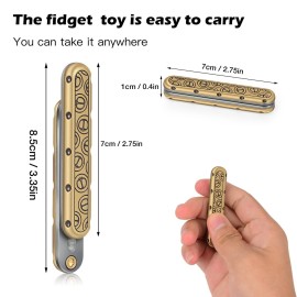 SRTODTG Metal Fidget Toys - EDC Fidget Slider Fidget Toy Adult Stress Relief Metal Push Pull Rotation ADHD Recreational Fidget Toys, Birthday Desk Toy Creative Gifts for Father Husband Boyfriend