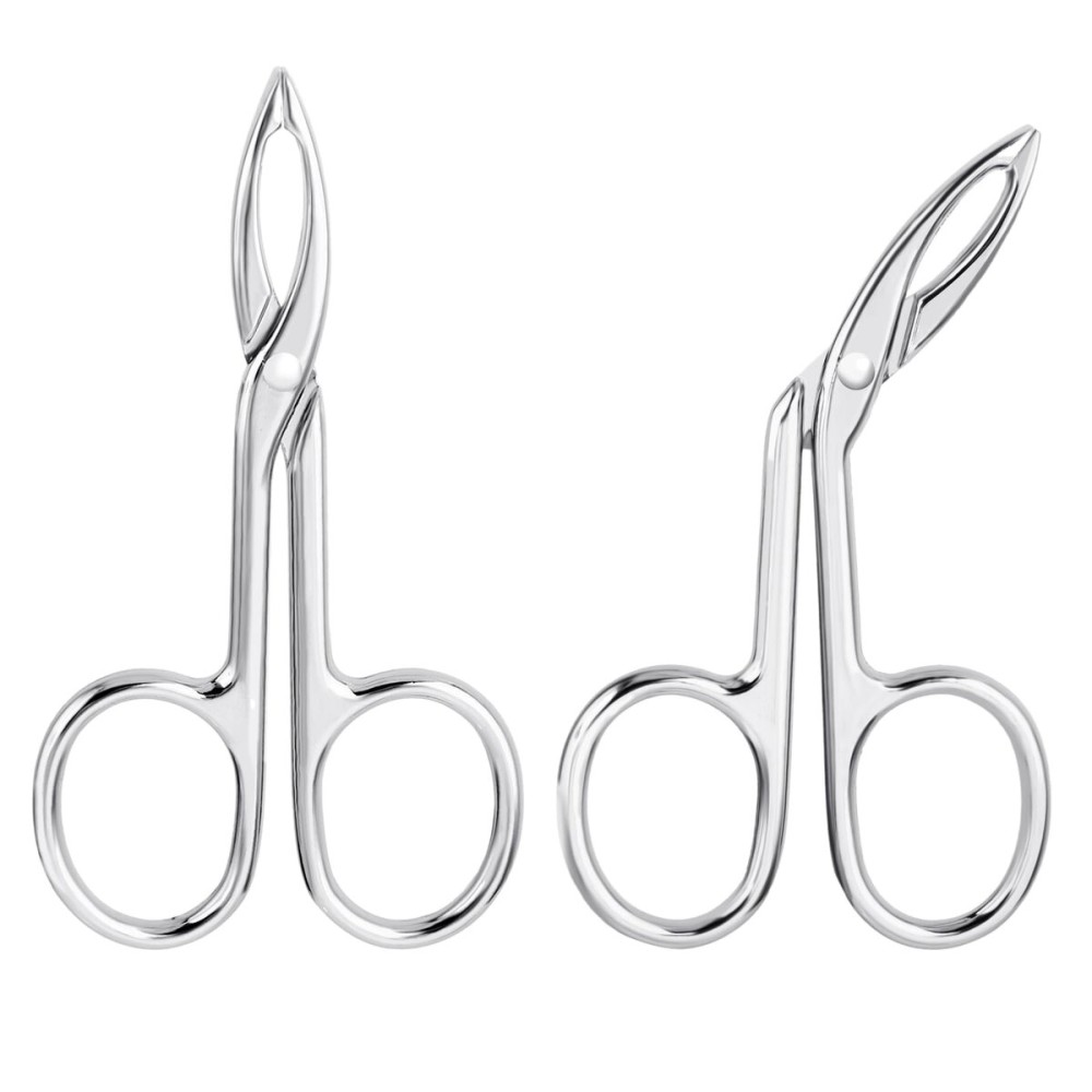 Gjinxi 2Pcs Eyebrow Tweezers Scissor Handle Set, Flat Straight Tip Tweezers Hair Plucker Slanted Tip Shaped Eyebrow Facial Remover Stainless Steel for Hair Plucker Remover Facial Hair Eyebrows Care
