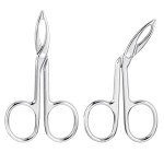 Gjinxi 2Pcs Eyebrow Tweezers Scissor Handle Set, Flat Straight Tip Tweezers Hair Plucker Slanted Tip Shaped Eyebrow Facial Remover Stainless Steel for Hair Plucker Remover Facial Hair Eyebrows Care