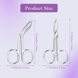 Gjinxi 2Pcs Eyebrow Tweezers Scissor Handle Set, Flat Straight Tip Tweezers Hair Plucker Slanted Tip Shaped Eyebrow Facial Remover Stainless Steel for Hair Plucker Remover Facial Hair Eyebrows Care