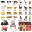Farm Animal Toy Set with Red Barn, 33Pcs Farm Barn Playset for Kid Toddler 3-5 5-7 Year Old including Animal Figure Farmer Tractor and Farm Life Accessories Horse Cow Sheep Goose Duck Cat Dog