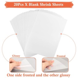 cridoz 162 Shrinky Sheets Keychain kit, Including 20 Sheets Shrinky Plastic Paper, Tassels, Keychain Clip, Split Key Rings, Key Rings with Chain, Jump Rings, Hole Punch for Creative