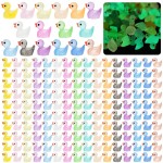 CRTWDMAN 240Pcs Luminous Mini Resin Ducks,Tiny Duck Glow in The Dark,Little Ducks,Small Ducks to Hide,Miniature Figures for Party Favor