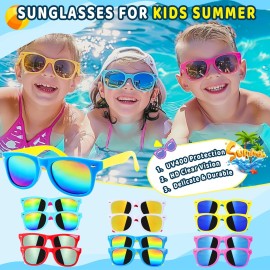 Pool Party Favors Beach Party Favors - 132PCS Summer Beach Pool Toys for Kids Include Beach Balls, Kids Sunglasses Bulk, Bubble Wands...Pool Party Supplies for Summer Birthday Party for Kids 4-8 8-12