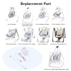 CSDWELL Baby Swing Power Cord USB,Baby Swing Charger USB,Compatible with Ingenuity Swing for InLighten,InLighten Soothing,Anyway Sway,ConvertMe,Swing n Go Deluxe,SimpleComfort,Cozy Spot,Every Season