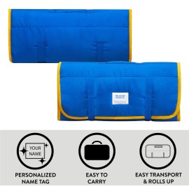 DC Batwheels Toddler Quilted Nap Mat with Built in Blanket and Pillow, 20 Wx 46 L