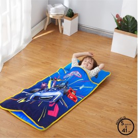 DC Batwheels Toddler Quilted Nap Mat with Built in Blanket and Pillow, 20 Wx 46 L