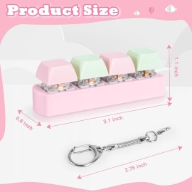 Keyboard Fidget Toy for Adults Keyboard Clicker with LED Light Keychain Fidget Stress Relief Sensory Toy