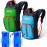 Shinylin 2 Pcs Kids Hydration Backpack with 1.5l Water Bladder Lightweight Kids Hiking Backpack Water Rucksack for Boys Girls Climbing Running(Blue, Green)