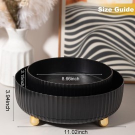 Anyoifax Makeup Perfume Organizer Tray 360 Degree Rotating Lazy Susan Skincare Lotion Organizer Spinning Cosmetics Storage for Dresser, Vanity, Bathroom Countertop, Large Black