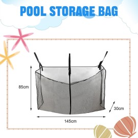 Pool Float Storage Bag,Adjustable Pool Toy Storage Organizer Hanging Mesh Bag for Rafts,Balls,Floats,Noodle,Inflatable Toys,Large Pool Toy Storage Net Bag Pouch Outdoor Swimming Pool Accessories