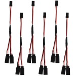 DiGiYes 6Pcs 3 Pin JST Plug Splitters Servo Cord Wire, 15 cm Male to 2 Female Y Harness Connector Servo Extension Cable Fit for Futaba JR RC Car or Airplanes (Male to 2 Female)