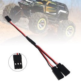DiGiYes 6Pcs 3 Pin JST Plug Splitters Servo Cord Wire, 15 cm Male to 2 Female Y Harness Connector Servo Extension Cable Fit for Futaba JR RC Car or Airplanes (Male to 2 Female)