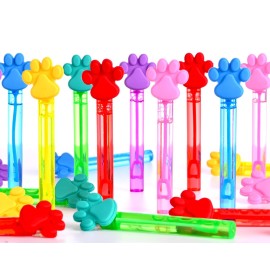 24PCS Paw Print Bubble Wands for Kids Blue Puppy Dog Party Favors Decorations Pinata Filler Goodie Bags Suffer Classroom Prizes Birthday Gifts