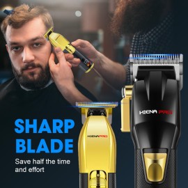 HIENA PRO Professional Hair Clippers Set for Men, Cordless Barber Kit for Haircut, Clippers and Trimmers Set, Hair Cutting Kit with LED Display & Rechargeable USB, Gifts for Men (Black Gold) HIENA PRO Professional Hair Clippers Set for Men, Cordless Barber Kit for Haircut, Clippers and Trimmers Set, Hair Cutting Kit with LED Display & Rechargeable USB, Gifts for Men (Black Gold)