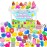 Mochi Squishies Squishy Toy 120pcs Party Favors for Kids Classroom Prize Mochi Squishy Mini Kawaii squishies Mochi Stress Reliever Toys Easter Basket Stuffers fillers with Storage Box