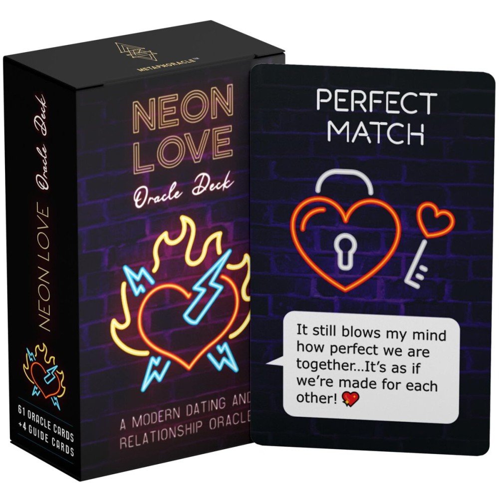 Neon Love Oracle Deck: A Modern Dating and Relationship Oracle - Reveal Their Secrets, Test Your Compatibility, and Find True Love - Small Deck of 61 Romance Oracle Cards with Meanings on Them