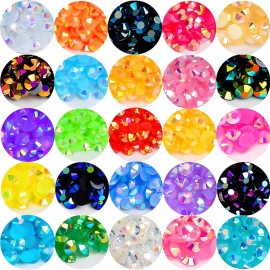 Flatback Rhinestones Round Gems for Nails Art and Crafts 4000Pcs SS6 2mm AB Crystals Glitter Stone DIY Bags Clothes Shoes (Gold AB)