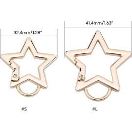 Silver Star Shaped Stainless Steel Keychain Clip Carabiner Snap Hook Holder Star Carabiner Key Holder with Key Chain Rings