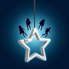 Silver Star Shaped Stainless Steel Keychain Clip Carabiner Snap Hook Holder Star Carabiner Key Holder with Key Chain Rings