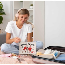 Nurse Gifts Makeup Bag, Working The Pole Nurse Bag Cosmetic Bags, Nursing Makeup Zipper Pouch Bag, Gifts For Emergency Room ICU Nurse, Graduation Birthday Thank You Retirement Gifts For Nurses, 43