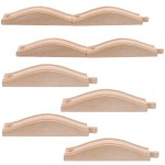 Youdaju 4PCS Wooden Train Track Expansion Packs - Rollings Hills Ascending Track Pieces, Bridge, Pier, Railway Accessories Compatible with Most Toy Train Railroads