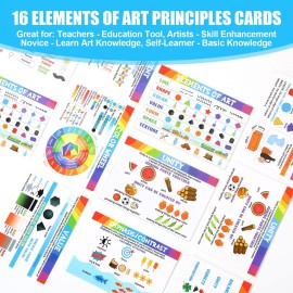 Pajean 25 Pcs Art Dice Game 9 Art Inspiration Dice 16 Painting Principles Education Cards Creative Drawing and Painting Set Teacher Gifts for Christmas Room Artists Classroom Student Adult
