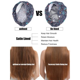 Floraltop 6 Pcs Satin Lined Scrub Caps Women Nurse Surgical Hat with Buttons Ponytail Working Adjustable Pouch Tie Back(Classic Style)