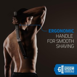 Chargeworx Rechargeable Electric Back Shaver and Hair Trimmer for Men Body Groomer with Extendable Back Blade Electric Razor for Hard to Reach Areas Back Shavers and Manscaping Tool for Men