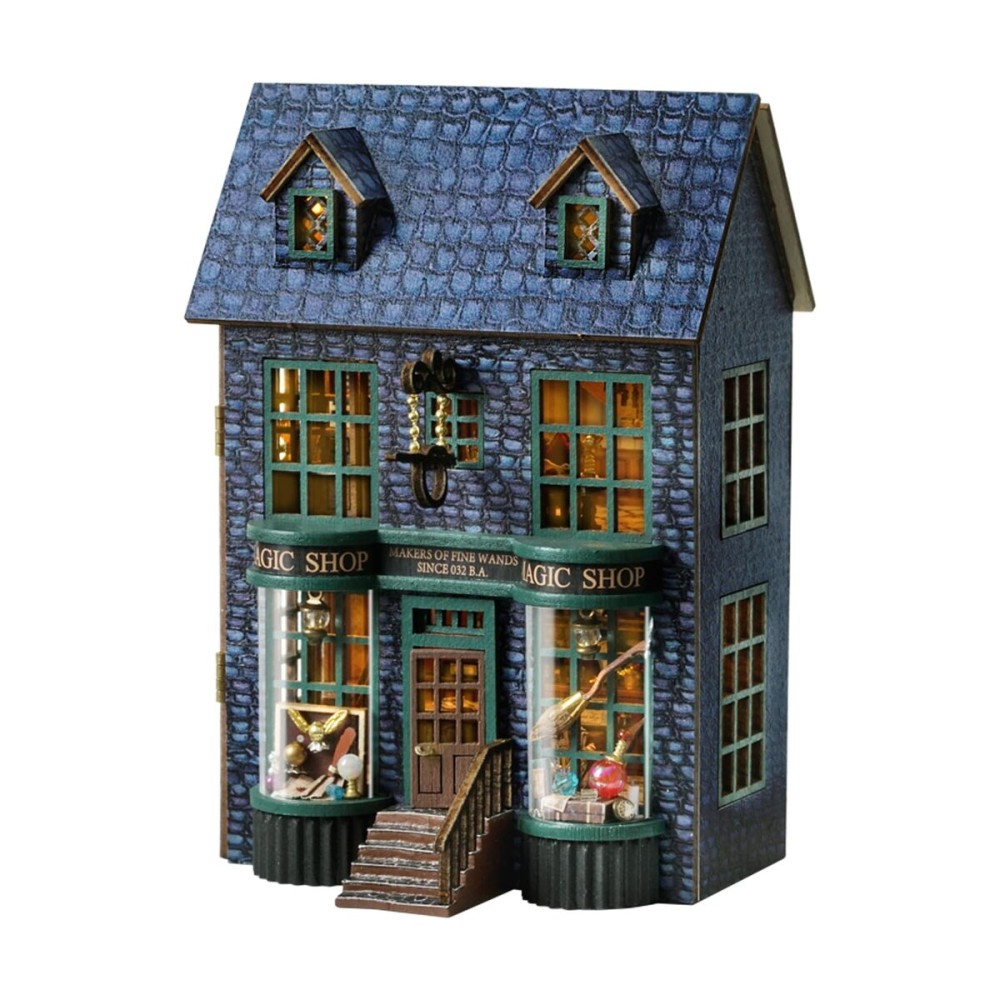 Flever Dollhouse Miniature DIY House Kit Creative Room with Furniture for Romantic Valentine\'s Gift (Magic Store)