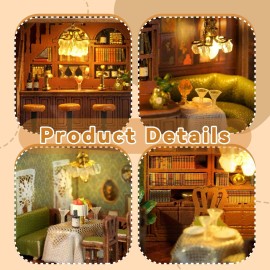 Flever Dollhouse Miniature DIY House Kit Creative Room with Furniture for Romantic Valentine\'s Gift (Corner Restaurant)