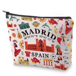 BLUPARK Spanish Mom Cosmetic Bag Madrid Souvenir Gift Madrid Spain Travel Makeup Bag Spain Lover Gift