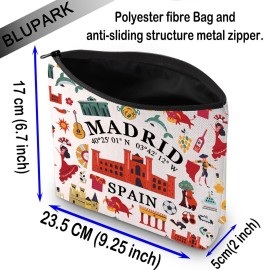 BLUPARK Spanish Mom Cosmetic Bag Madrid Souvenir Gift Madrid Spain Travel Makeup Bag Spain Lover Gift