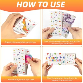 Giftota Happy Birthday Surprise Gift Box Explosion for Money, Money Gift Box Explosion with Confetti, Pop Out Money Gift Box, Money Box for Cash Gift, Cash Explosion Gift Box for Women Men Kids