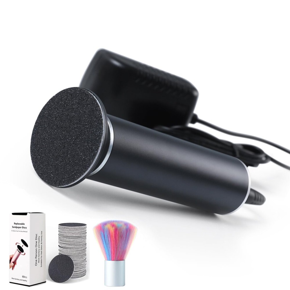 Electric Callus Remover for Feet, Adjustable Various Speed, Powerful Electric Foot File Sander Grinder Pedicure Hard Dead Skin Remover with 60 Sandpaper Discs and Dust Brush, Black FCR-1 Electric Callus Remover for Feet, Adjustable Various Speed, Powerful Electric Foot File Sander Grinder Pedicure Hard Dead Skin Remover with 60 Sandpaper Discs and Dust Brush, Black FCR-1