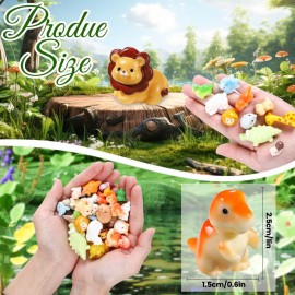 DIYDEC 40pcs Mini Resin Animal 40 Styles Tiny Resin Animals Miniature Little Small Animal Figures Bulk for Micro Fairy Garden Landscape Accessories Dollhouse Hide Crafts Decor Aquarium Toys