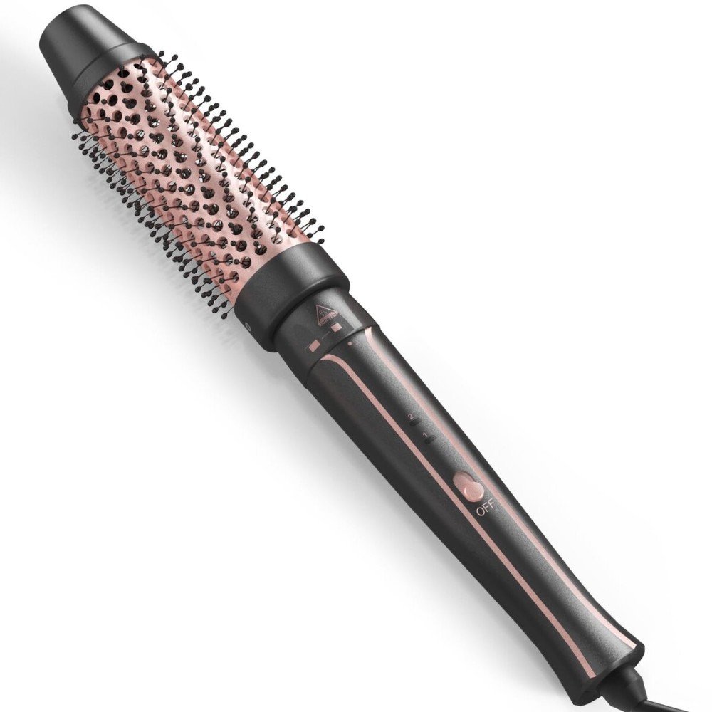 Nimmu Heated Round Brush, 1 1/2 inch Create Blowout Look & Natural Curls, Dual Voltage Ceramic Curling Iron with Detachable Brush Head, 30S Fast Heating Nimmu Heated Round Brush, 1 1/2 inch Create Blowout Look & Natural Curls, Dual Voltage Ceramic Curling Iron with Detachable Brush Head, 30S Fast Heating