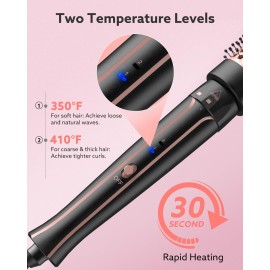 Nimmu Heated Round Brush, 1 1/2 inch Create Blowout Look & Natural Curls, Dual Voltage Ceramic Curling Iron with Detachable Brush Head, 30S Fast Heating Nimmu Heated Round Brush, 1 1/2 inch Create Blowout Look & Natural Curls, Dual Voltage Ceramic Curling Iron with Detachable Brush Head, 30S Fast Heating