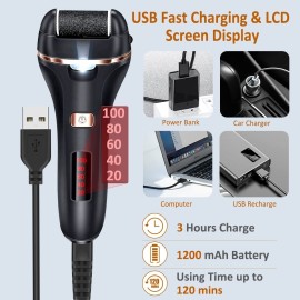 Electric Callus Remover for Feet,Rechargeable Foot File Hard Skin Remover,Waterproof 14 in1 Professional Pedicure Kit for Cracked Heels &Dead Skin,with 9 Roller Heads 2 Speed, Battery Display Electric Callus Remover for Feet,Rechargeable Foot File Hard Skin Remover,Waterproof 14 in1 Professional Pedicure Kit for Cracked Heels &Dead Skin,with 9 Roller Heads 2 Speed, Battery Display