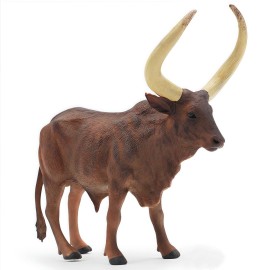 Gemini&Genius Longhorn Cow Farm Animal Toy - Realistic and Durable Bull Ox Toy for Kids Boys and Girls - Cake Topper and Collection