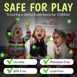 Playbees Glow in The Dark Bouncy Balls Bulk for Kids 144 Pack Super Bouncy Small Balls 1 inch for Kids Vending Machines Goodie Bag Stuffers for Boys and Girls