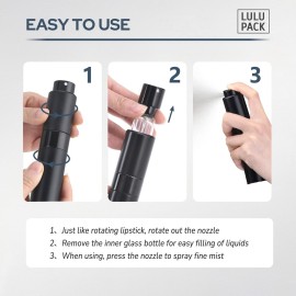 Lulupack Perfume Atomizer Refillable Travel Bottle: Cologne Portable Sprayer for Men - Mini Spray Empty for Refill - 1oz Large Size Grey