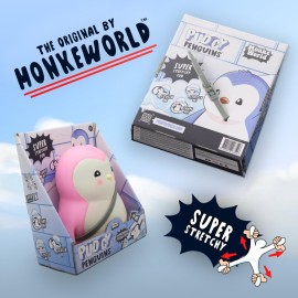 MonkeWorld Pudgy Penguin Peaches in Pink Squishies Fidget Toy Penguin Plush Squishy Toys for Kids