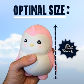 MonkeWorld Pudgy Penguin Peaches in Pink Squishies Fidget Toy Penguin Plush Squishy Toys for Kids