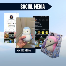 MonkeWorld Pudgy Penguin Peaches in Pink Squishies Fidget Toy Penguin Plush Squishy Toys for Kids