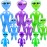 9 Pcs 67 inch 35 Inch 18 Inch Jumbo Inflate Alien Giant Blow Up Green Blue Purple Alien Toy for Halloween Alien Theme Party Suppies, 3 Size (Color set 2)