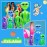 9 Pcs 67 inch 35 Inch 18 Inch Jumbo Inflate Alien Giant Blow Up Green Blue Purple Alien Toy for Halloween Alien Theme Party Suppies, 3 Size (Color set 2)